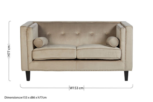 2 Seater Mink Velvet Sofa | Felisa