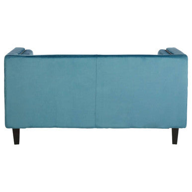 2 Seater Teal Blue Velvet Sofa, Felisa