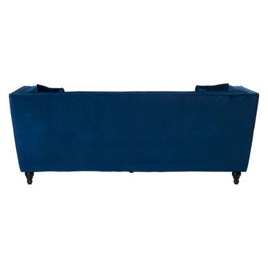 3 Seater Navy Blue Velvet Sofa, Ferris