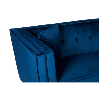 3 Seater Navy Blue Velvet Sofa, Ferris
