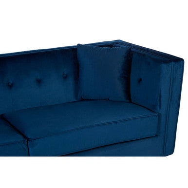 3 Seater Navy Blue Velvet Sofa, Ferris