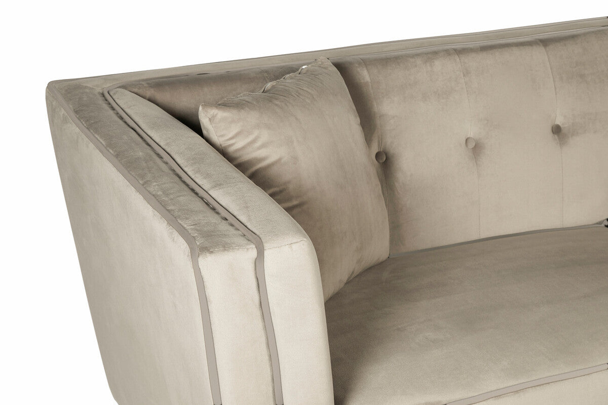 3 Seater Mink Velvet Sofa, Ferris