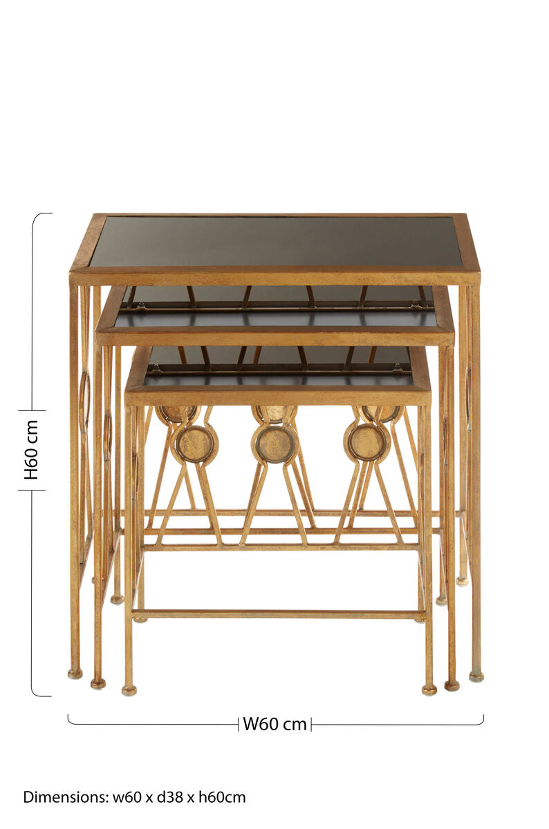 Faiza Set Of 3 Cross Design Nesting Tables