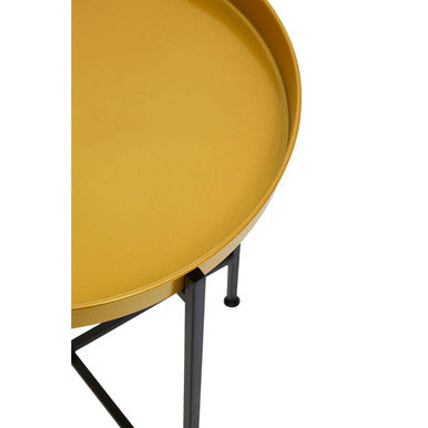 Hege Brass and Black Finish Small Tray Side Table