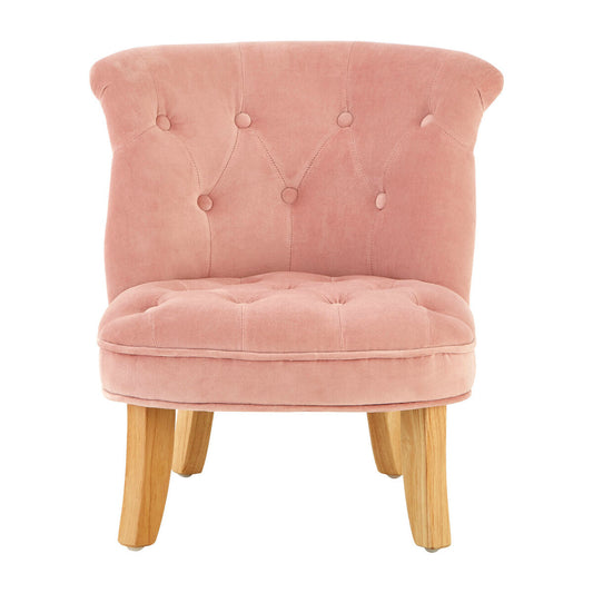 Estelle Pink Velvet Kids Chair