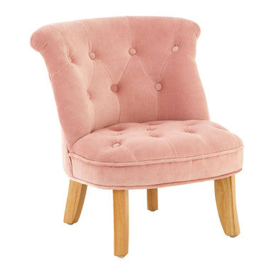 Estelle Pink Velvet Kids Chair