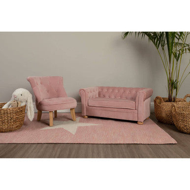 Estelle Pink Velvet Kids Chair