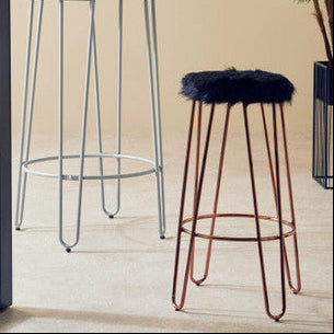 District Faux Fur Hairpin Bar Stool