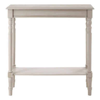Heritage Grey Putty Wooden Console Table with Lower Shelf