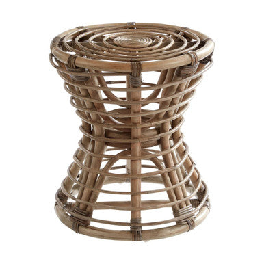 Maka Grey Rattan Hourglass Stool