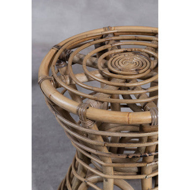 Maka Grey Rattan Hourglass Stool