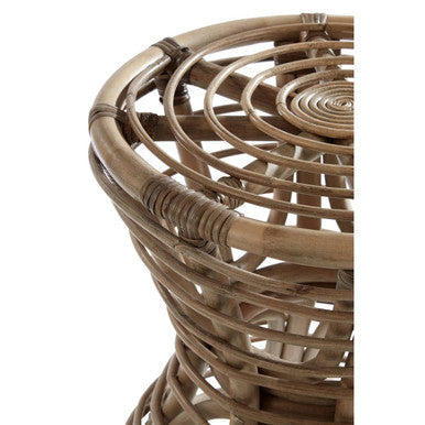 Maka Grey Rattan Hourglass Stool