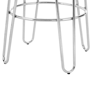 District Black Faux Fur Stool