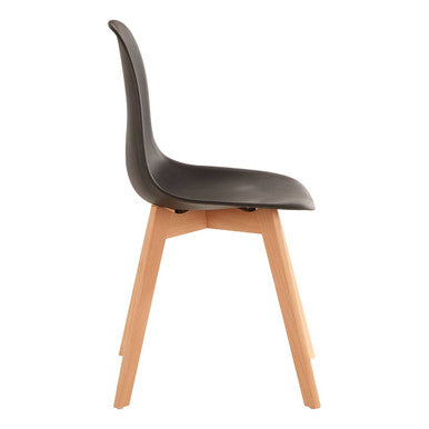 Black Chair with Beech Wood Legs | Stockholm