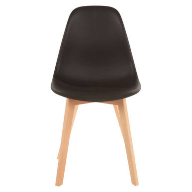 Black Chair with Beech Wood Legs | Stockholm