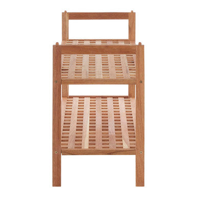 2 Tier Walnut Wood Grid Design Stackable Shoe Rack | Arla