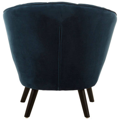 Regents Park Blue Velvet Curved Chair