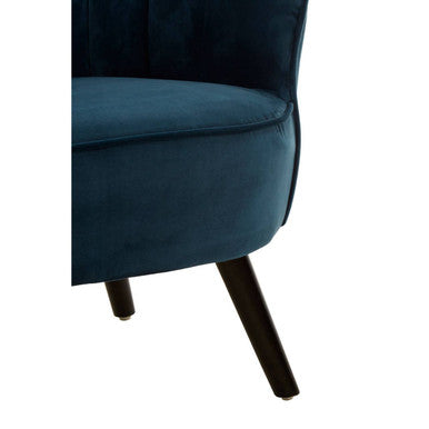 Regents Park Blue Velvet Curved Chair