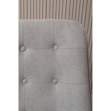 Stockholm Grey Linen Effect Button Tufted Accent Chair