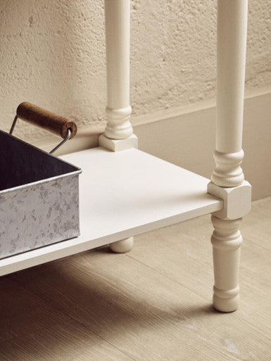 Heritage White and Natural Wooden 2 Drawer Console Table with Lower Shelf