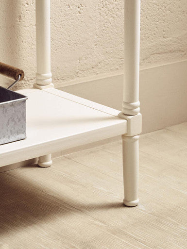 Heritage Pearl White Wooden 2 Drawer Console Table with Lower Shelf
