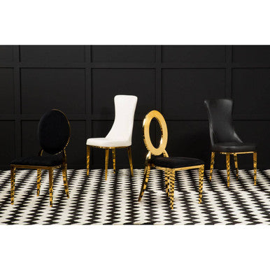 Sarita Stackable Gold Finish Dining Chair