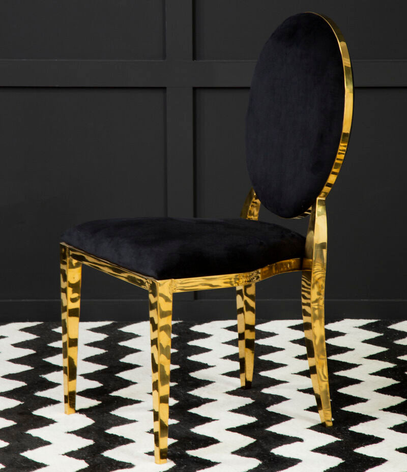 Sarita Stackable Gold Finish Dining Chair