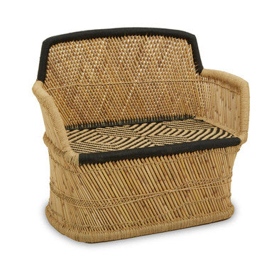 2 Seater Natural and Black Sofa, Rowan