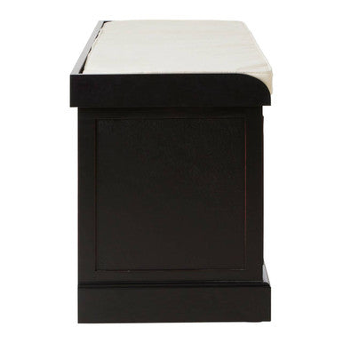 Heritage Three Drawer Black Wooden Storage Bench