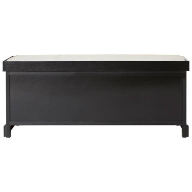 Heritage Three Drawer Black Wooden Storage Bench