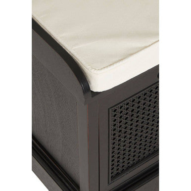 Heritage Three Drawer Black Wooden Storage Bench