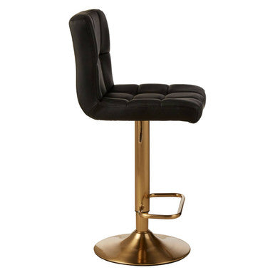 Baina Black Faux Leather Bar Stool