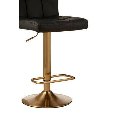 Baina Black Faux Leather Bar Stool