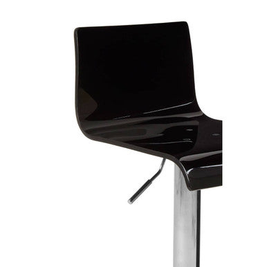 Baina Black Acrylic Bar Stool with Chrome Base