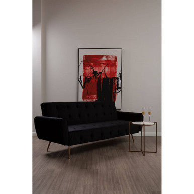 Black Velvet Sofa Bed, Hayton