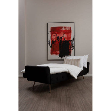 Black Velvet Sofa Bed, Hayton