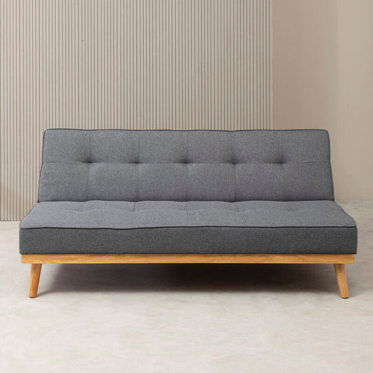 Stockholm Grey Linen 3 Seater Sofa Bed