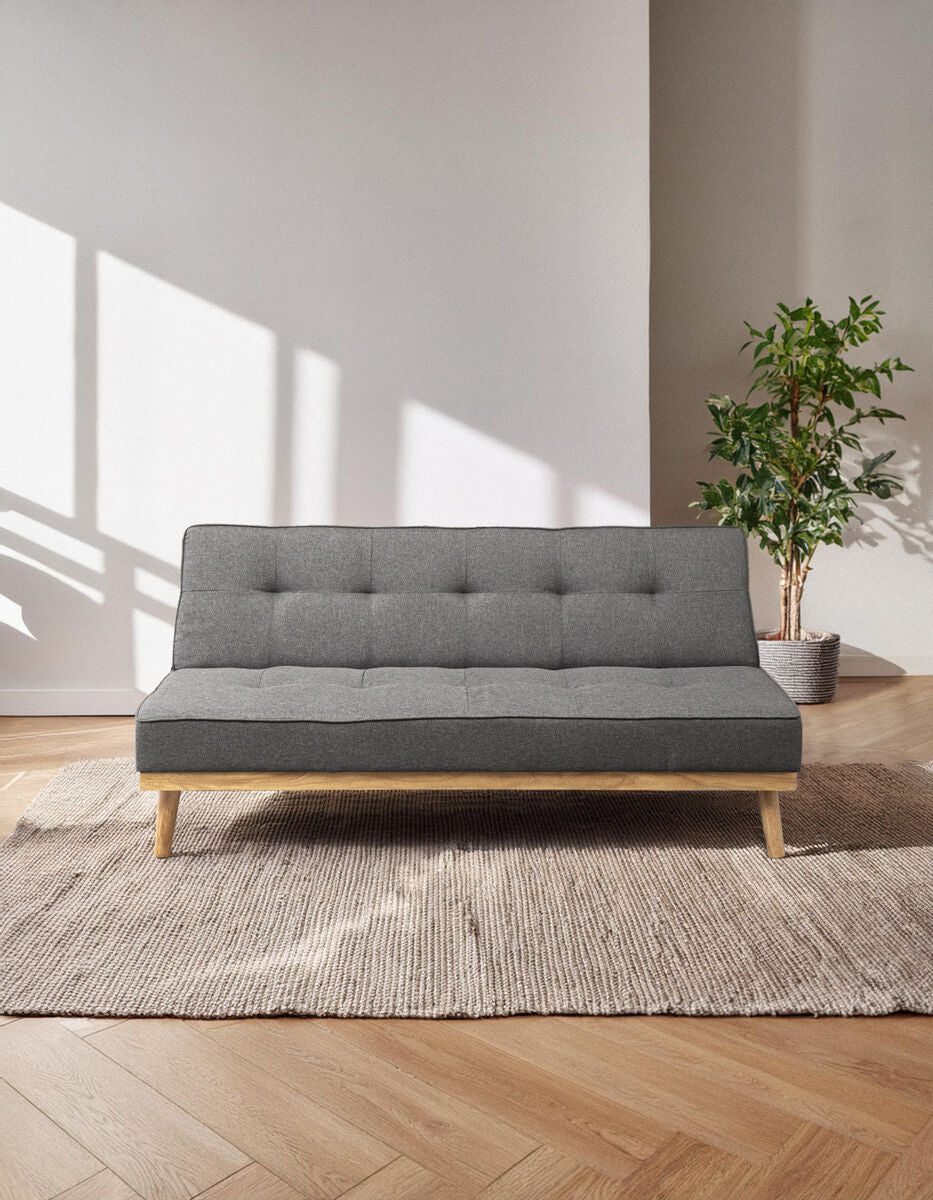 Stockholm Grey Linen 3 Seater Sofa Bed