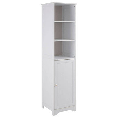 Portern White Wooden Tall Cabinet