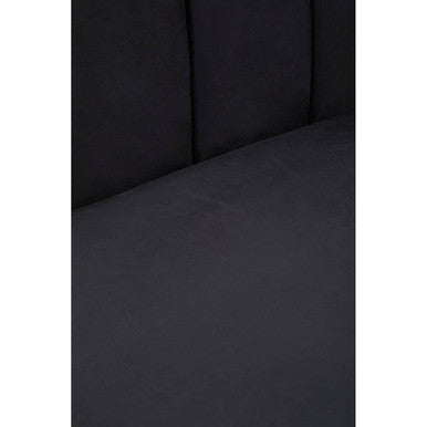 3 Seater Black Velvet Sofa, Hansa