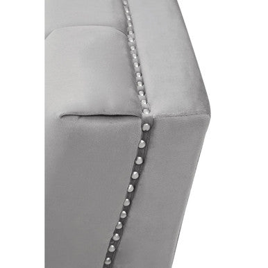 2 Seater Grey Velvet Sofa, Hansa