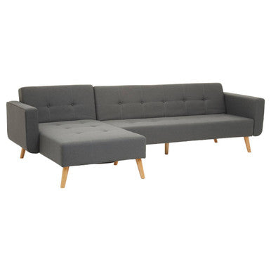 Grey Linen Corner Sofas Bed, Hansa Hagen