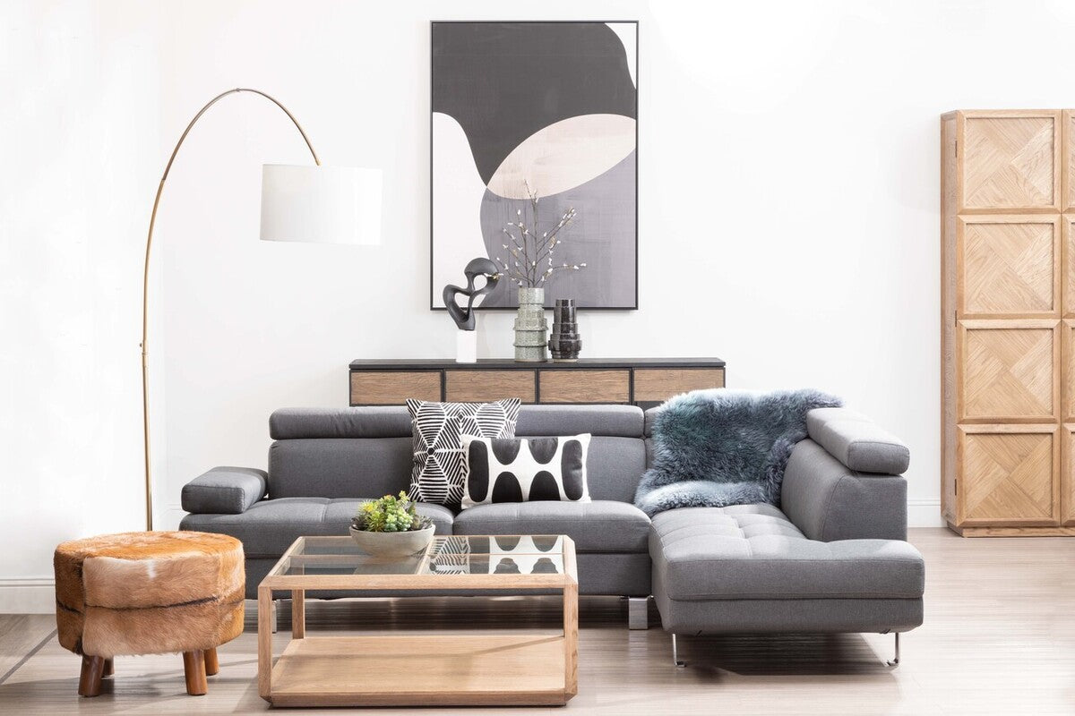 Grey Linen Corner Sofas, Hanover