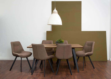 Westford Brown Dining Table with 6 Chairs Set
