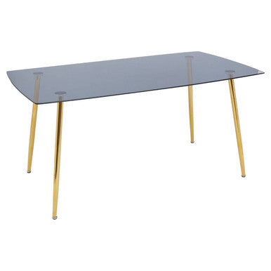 Smoked Glass Top and Slanted Legs Coffee Table with 6 Chairs Set, Wimslow