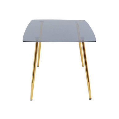 Smoked Glass Top and Slanted Legs Coffee Table with 6 Chairs Set, Wimslow