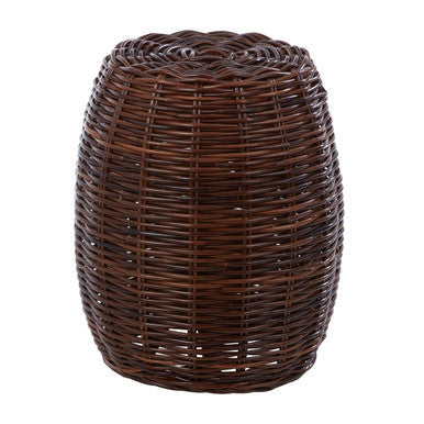 Maka Brown Rattan Barrel Stool