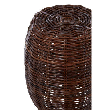 Maka Brown Rattan Barrel Stool