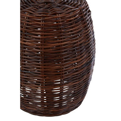 Maka Brown Rattan Barrel Stool