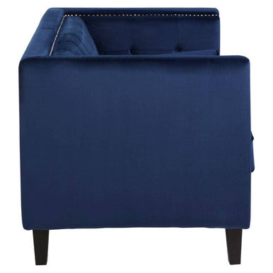 2 Seater Midnight Blue Velvet Sofa, Felisa